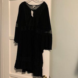 NWT Neiman Marcus Casual Boho Black Dress - Large